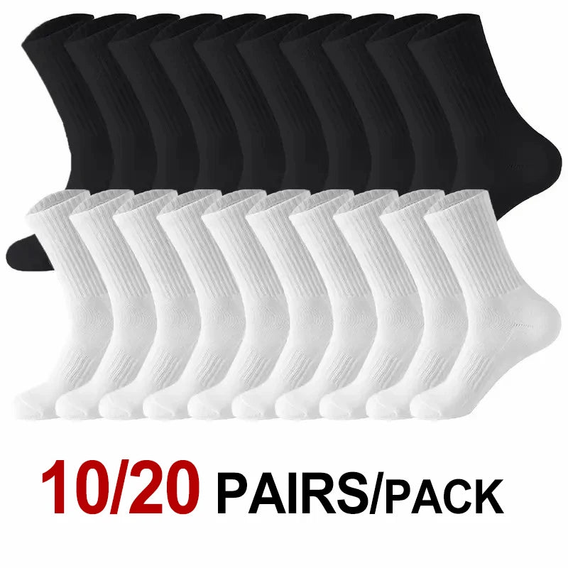 10/20 Pairs Neutral Solid Color Round Neck Socks Spring Summer Sweat Absorbing Breathable Comfortable
