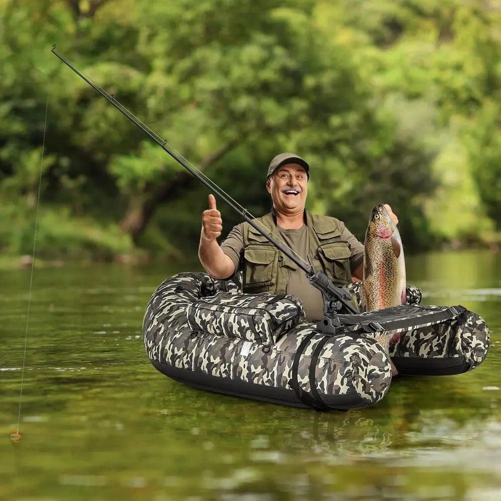 Inflatable Belly Boat with Fish Ruler,