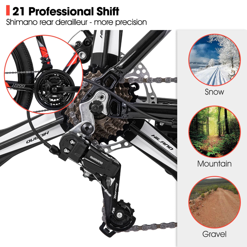 o 21 Speeds  with Disc-Brake for Men Women Men's MTB Bicycle