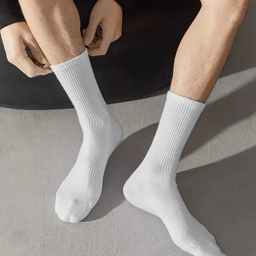10/20 Pairs Neutral Solid Color Round Neck Socks Spring Summer Sweat Absorbing Breathable Comfortable