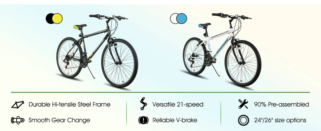 Hiland 24 26 inch Mountain Bike for Men Women, 21 Speeds