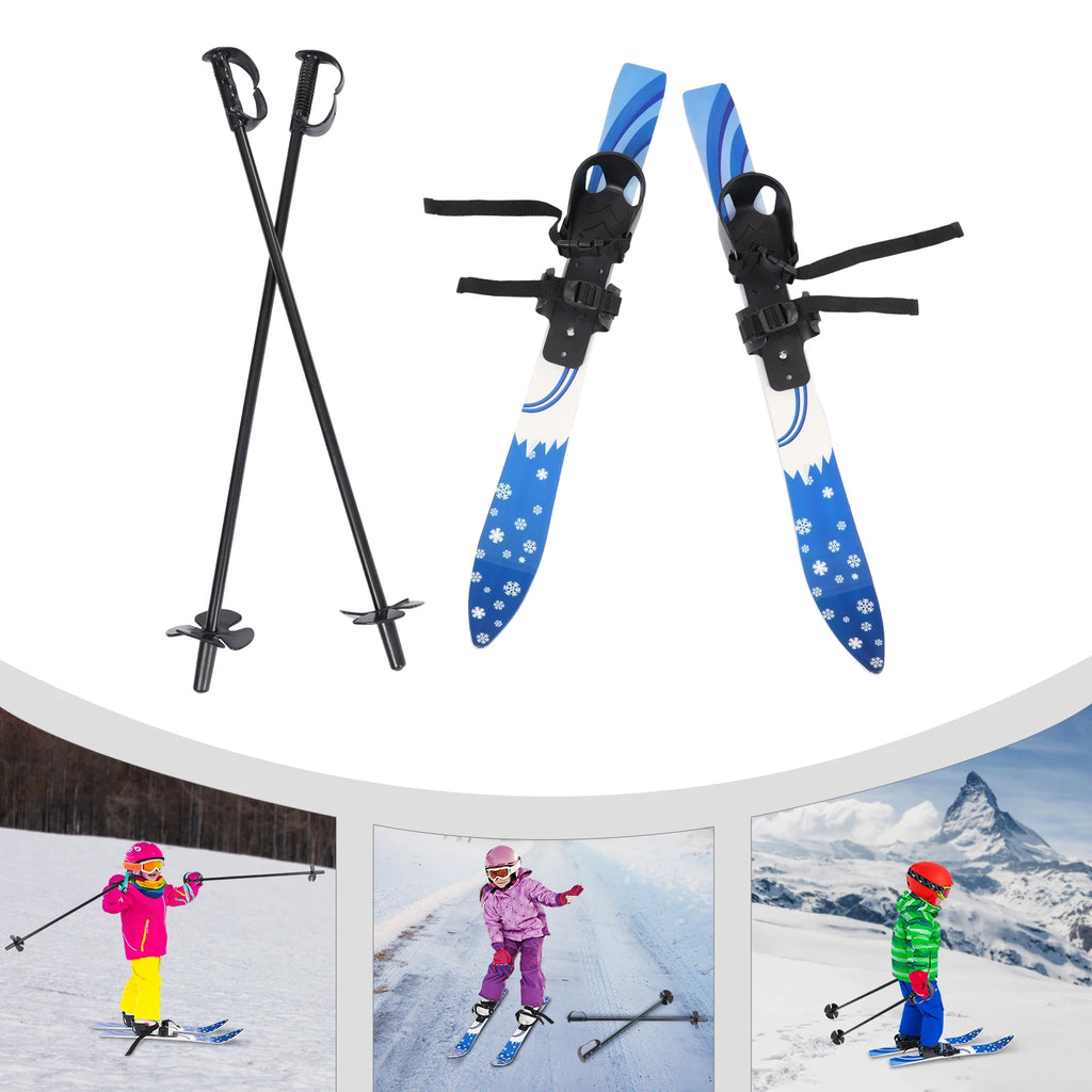 Blue ABS Ski Set,Kids Skis and Poles,