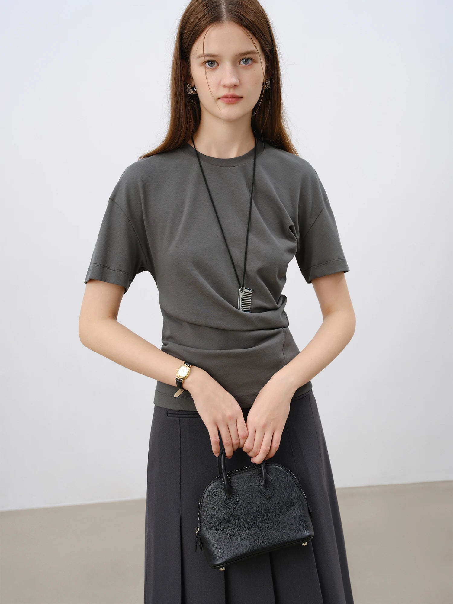 Unique Design T-shirt For Women Short Sleeve Top 2025 Spring New Design Knitted Versatile