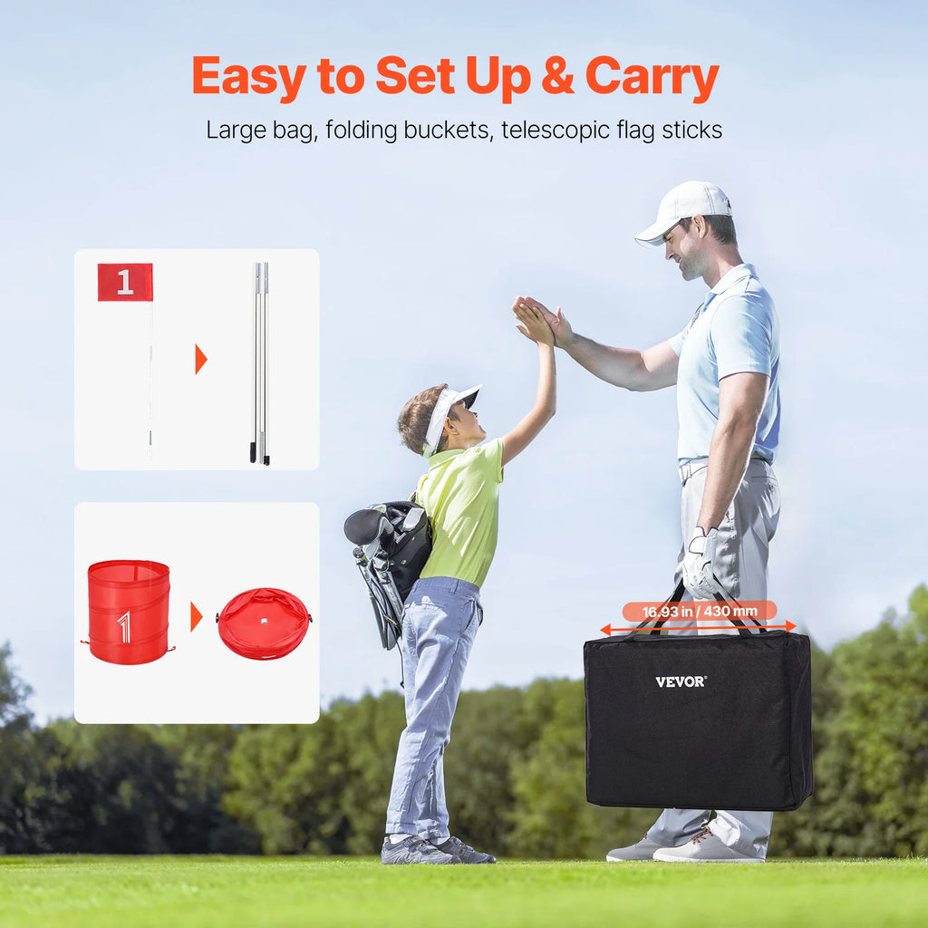 SucceBuy 3/6/9 Hole Kids Backyard Golf Games for Family Outdoor Sports Toys