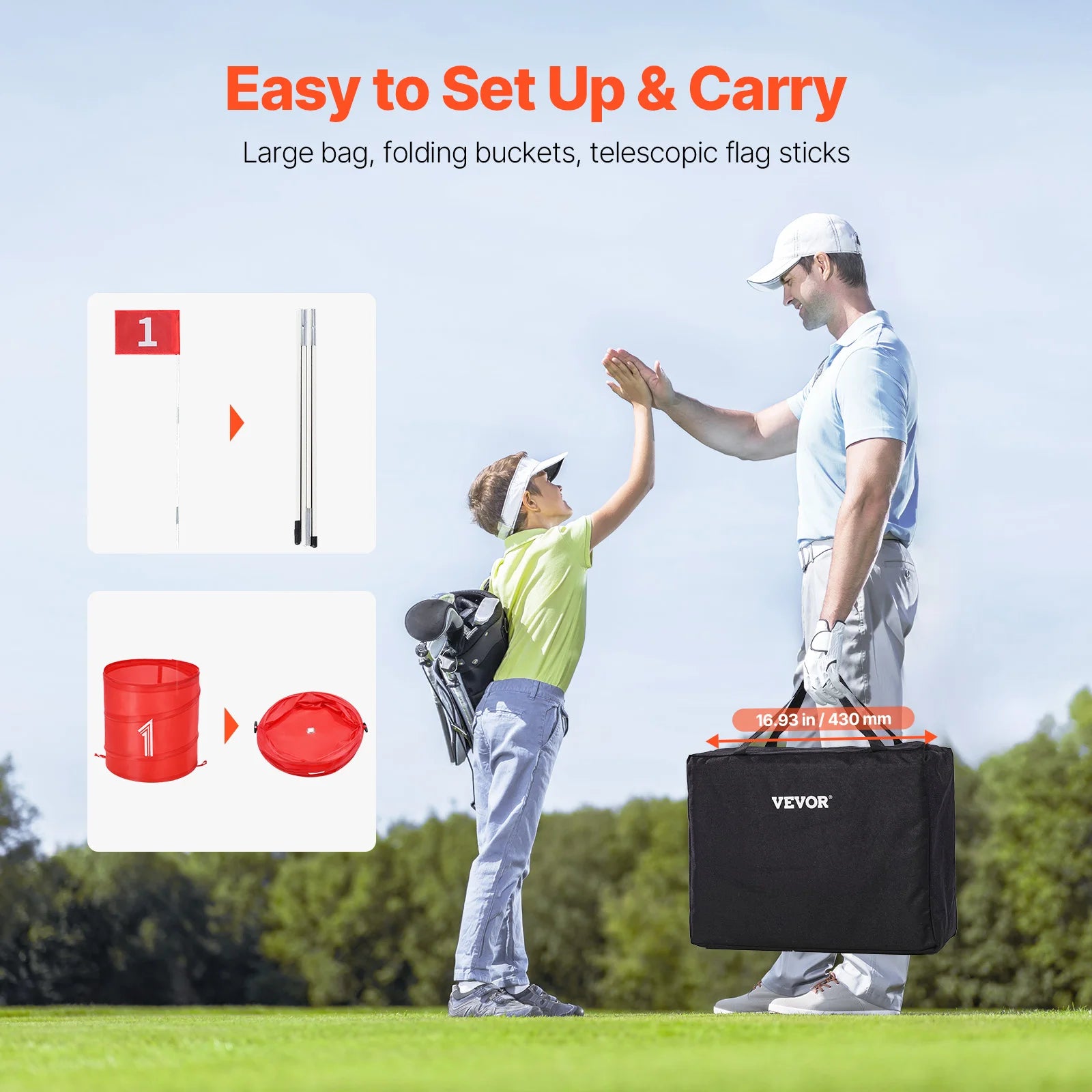 SucceBuy 3/6/9 Hole Kids Backyard Golf Games for Family Outdoor Sports Toys