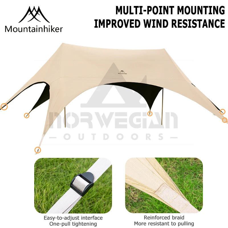 Outdoor sunshade umbrella. Suitable for outdoor recreational activities, camping, and patios.