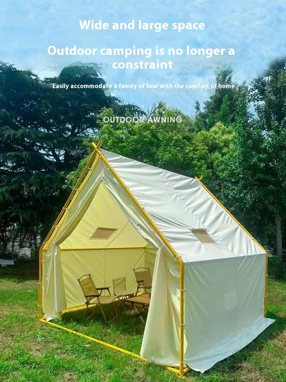 Outdoor Camping One Bedroom Use Waterproof Rainproof Canvas Dining Scenic Areas