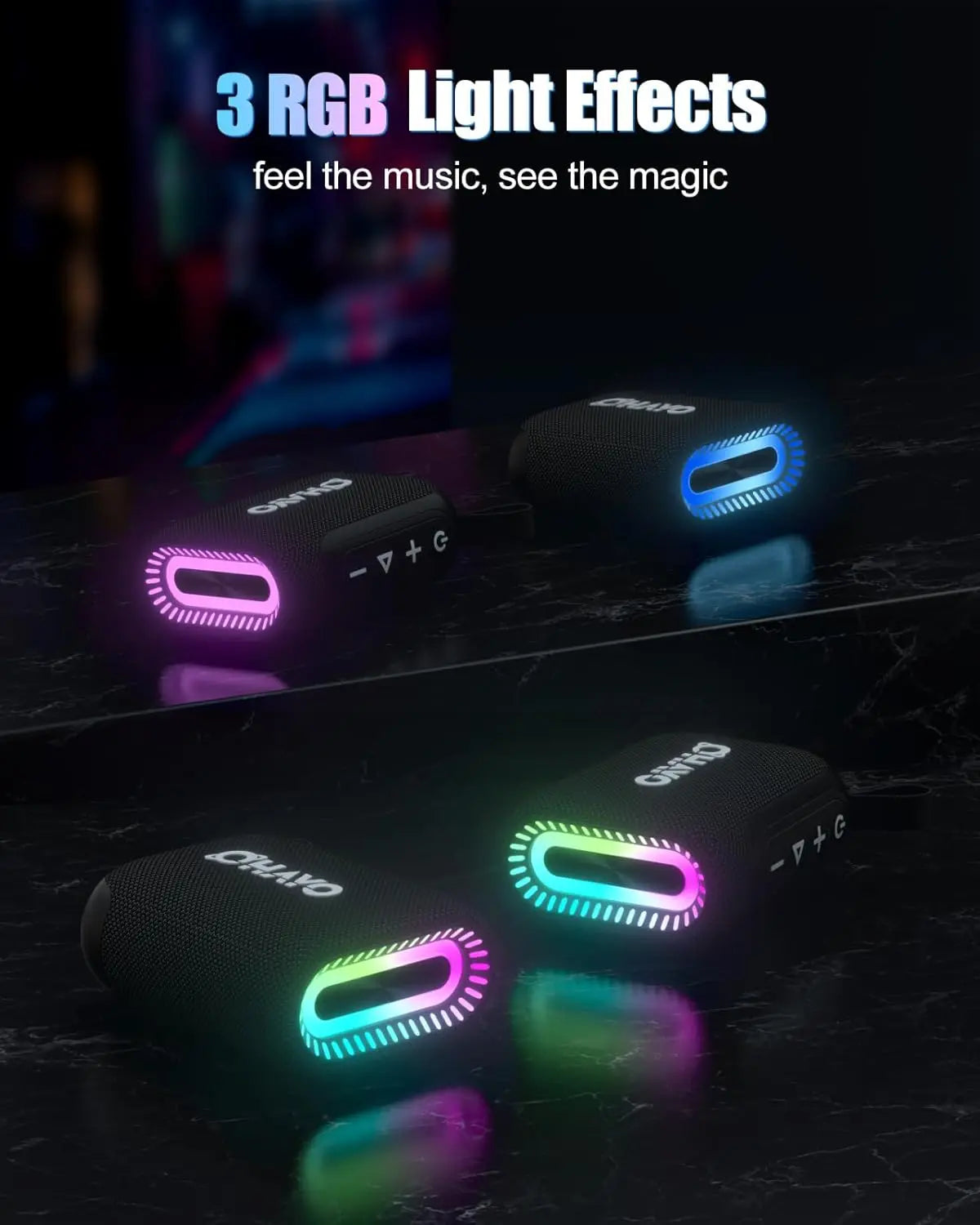 Portable Bluetooth Speaker, IPX7 Waterproof, Bluetooth 5.3,TWS , 24H Playtime, Powerful Stereo Sound, Speaker for Home, Outdoors