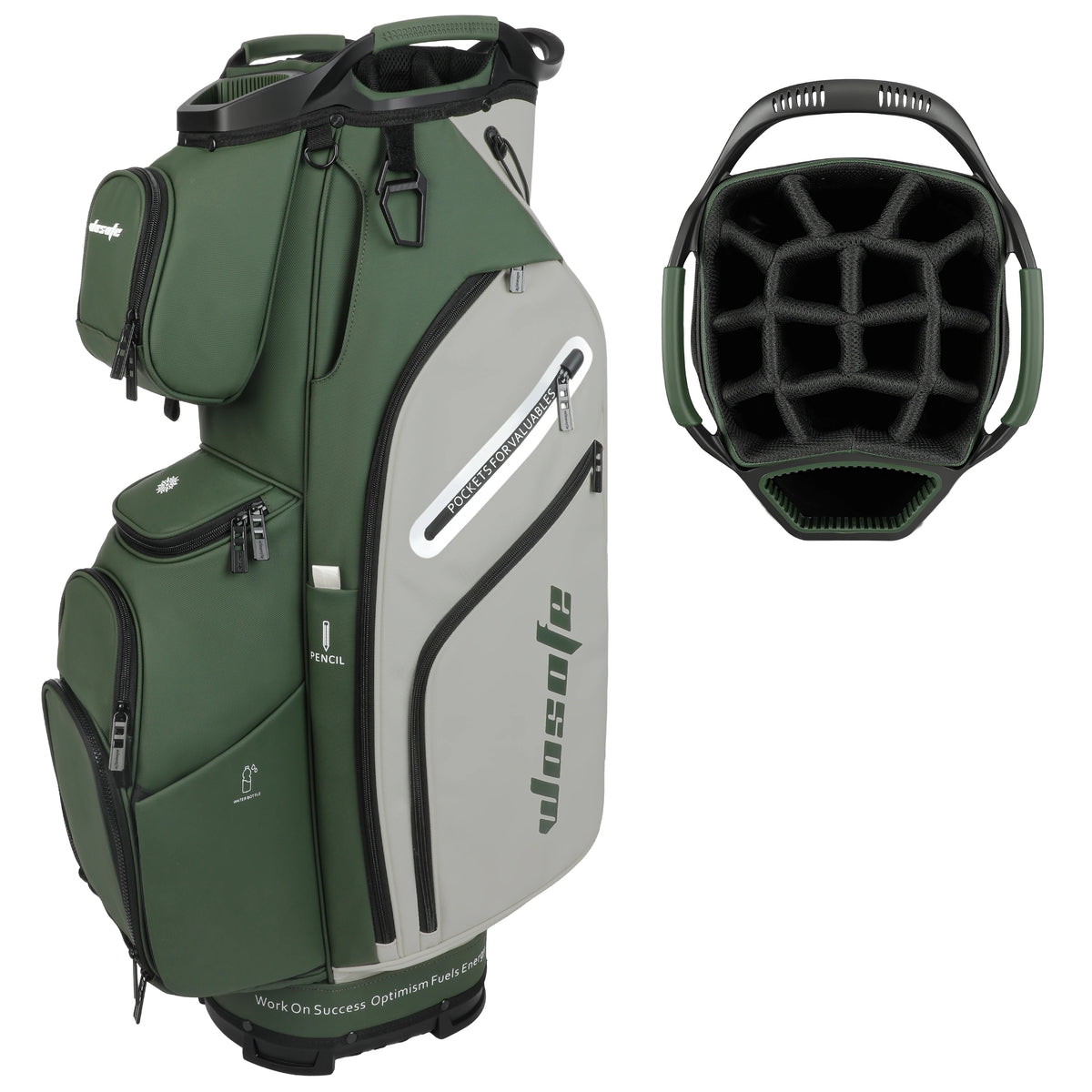 PU Leather Lightweight Men Women Blue White Black Green Golf Bag,Multiple 10 Pockets