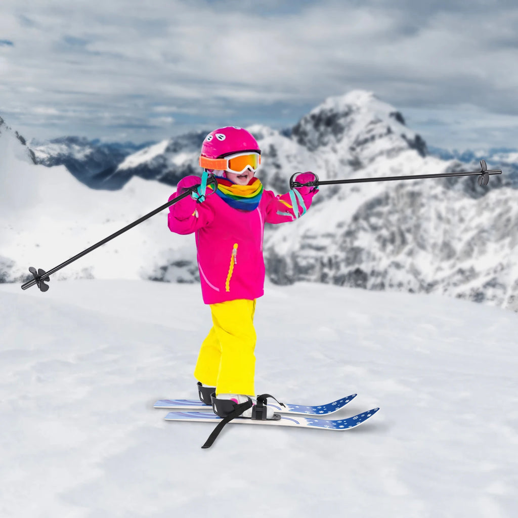Blue ABS Ski Set,Kids Skis and Poles,