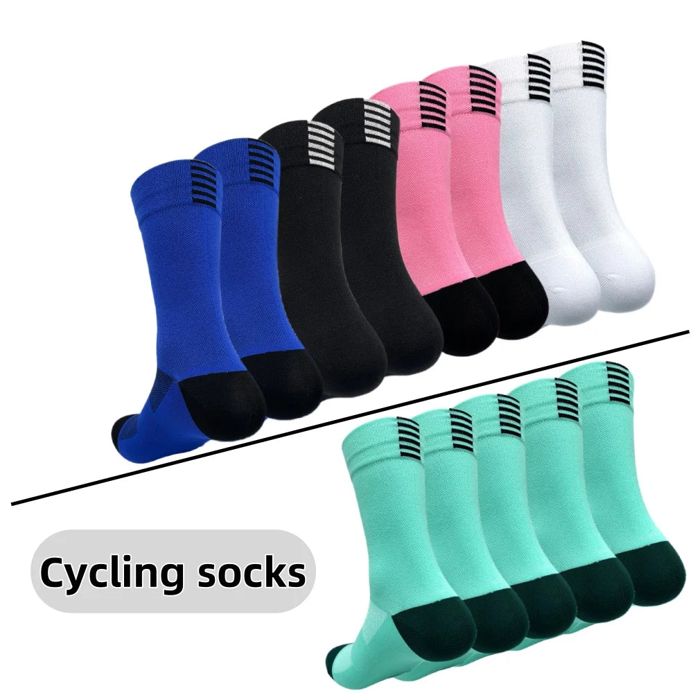 4 pairs Cycling Socks Running Quick Dry Medium Cylinder Men and Women Sports Fitness