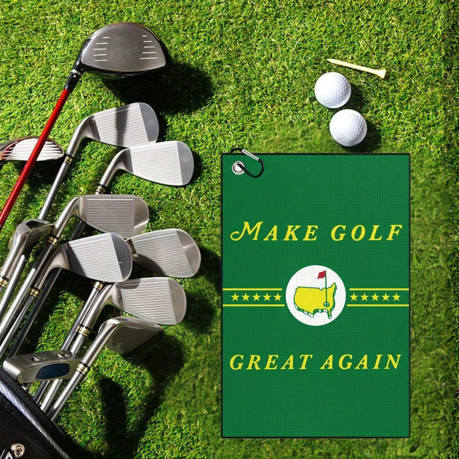2 pcs Funny Microfiber Premium Golf Towels, Printed Golf Towels for Golf Bags for Men & Women,