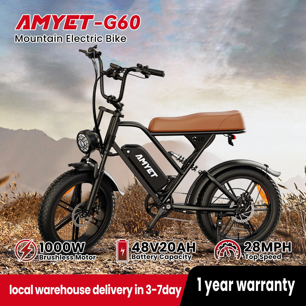 Adults Electric Bike 1000W Motor Bicycle 48V 20AH 20“ Tire