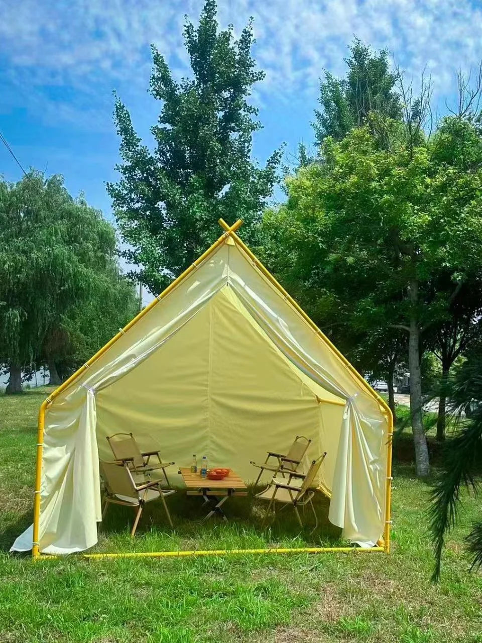 Outdoor Camping One Bedroom Use Waterproof Rainproof Canvas Dining Scenic Areas