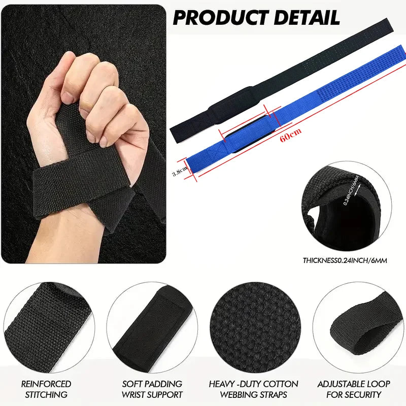Weightlifting Wrist Straps Strength Training Adjustable Non-slip Gym Fitness Lifting Strap