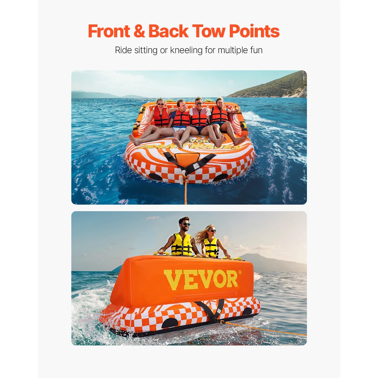 Towable Tube for Boating 1-4 Riders