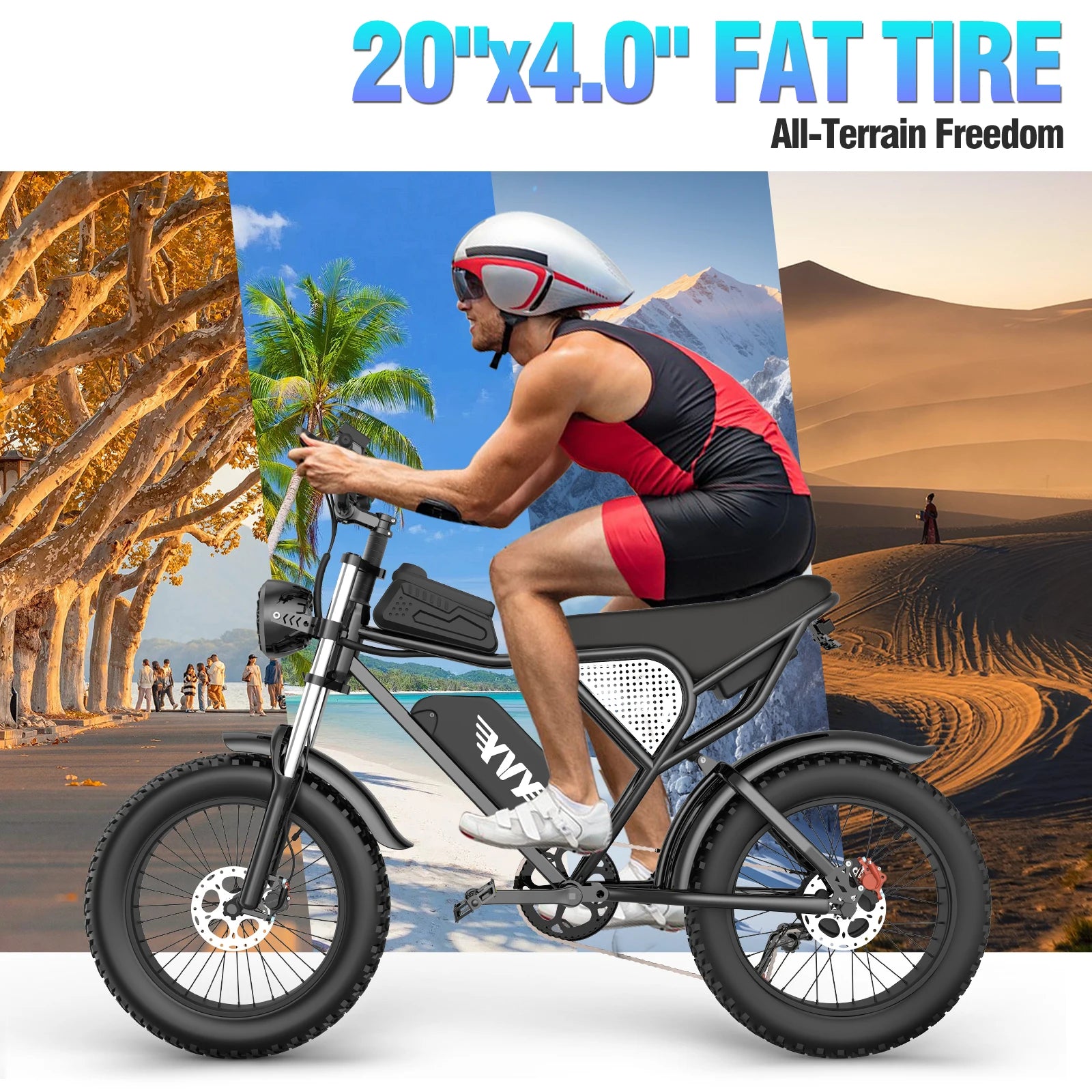 Electric Bicycle 2000W Dual Motor Fat Tire Electric Mountain Bike