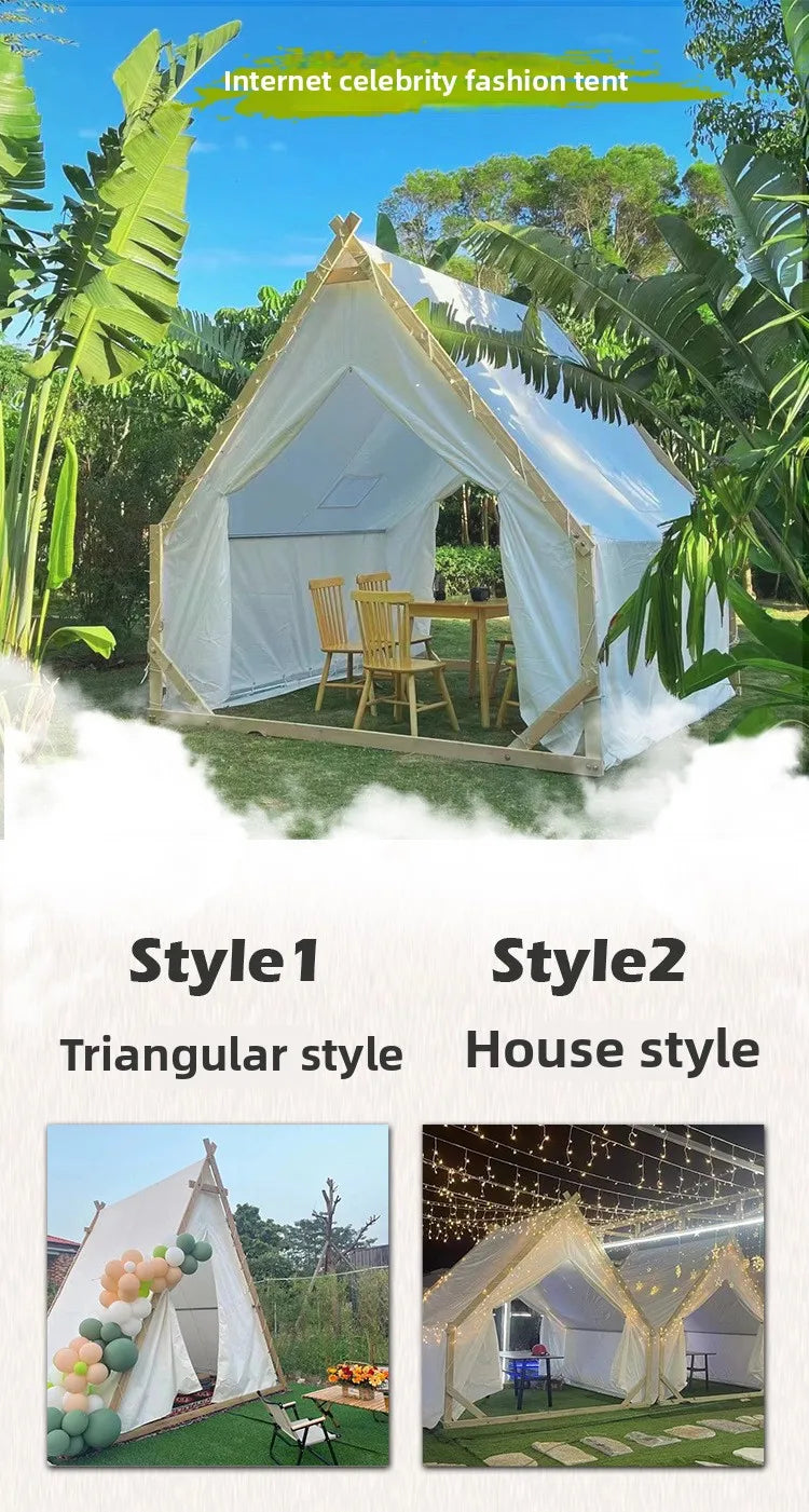 Outdoor Camping One Bedroom Use Waterproof Rainproof Canvas Dining Scenic Areas