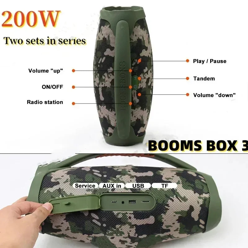 Portable High-power 100W Wireless Bluetooth Speaker RGB Light Outdoors Party Music Center Home Theater Subwoofer