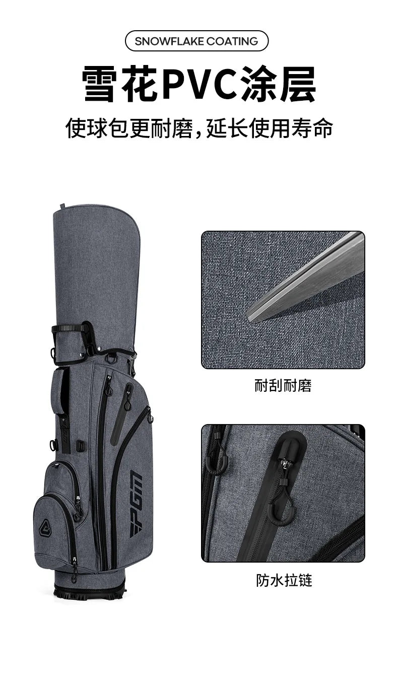 PGM Golf Stand Bag for Men Lightweight Waterproof QB092 Grey Stable Stand Easy Carry