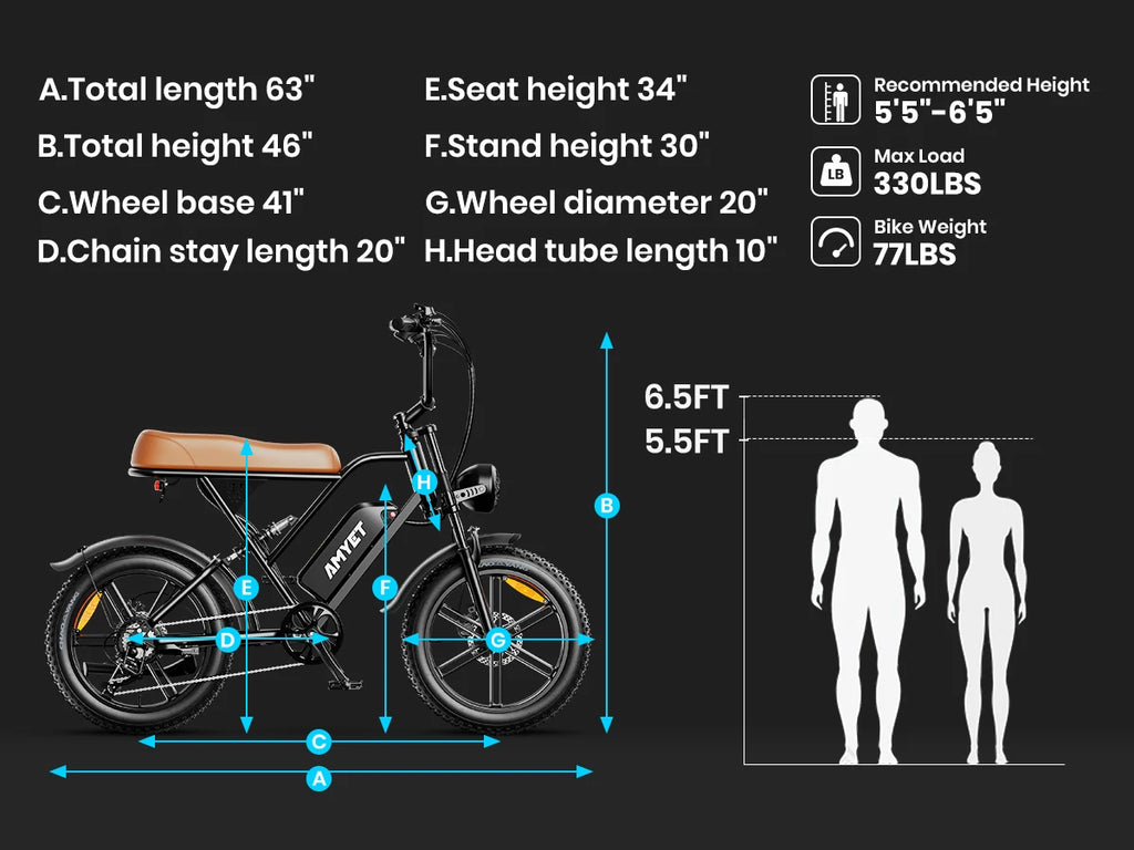 Adults Electric Bike 1000W Motor Bicycle 48V 20AH 20“ Tire