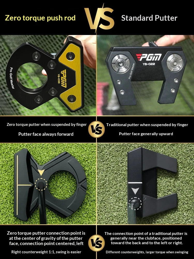 PGM Golf Club Zero Torque Putter Male Female Stable Big Head Forged Aluminum Low Center of Gravity