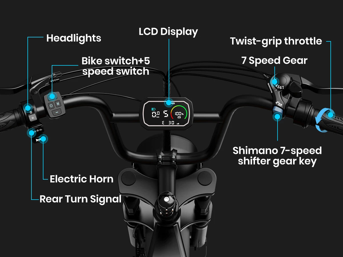 Adults Electric Bike 1000W Motor Bicycle 48V 20AH 20“ Tire