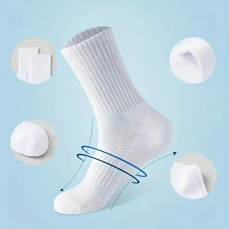 10/20 Pairs Neutral Solid Color Round Neck Socks Spring Summer Sweat Absorbing Breathable Comfortable