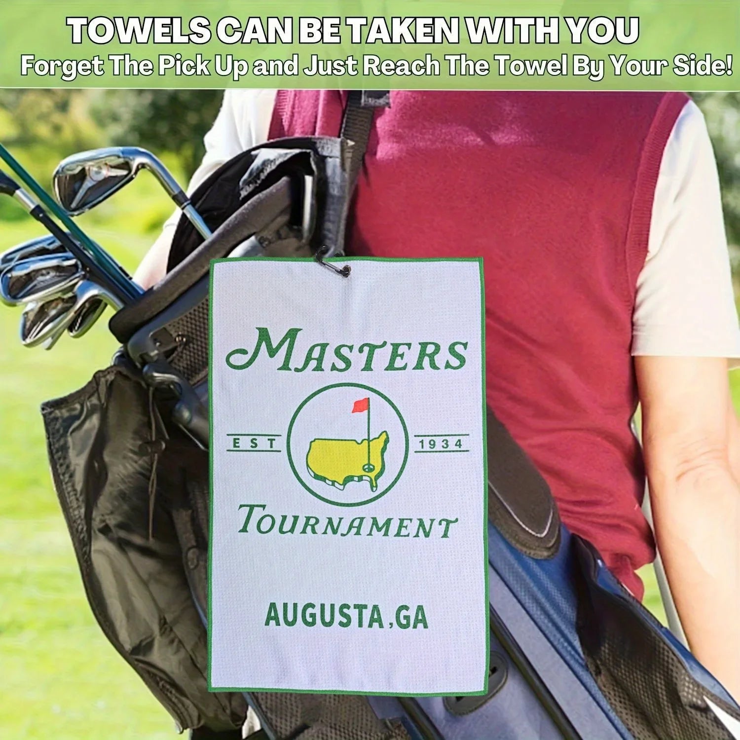 2 pcs Funny Microfiber Premium Golf Towels, Printed Golf Towels for Golf Bags for Men & Women,