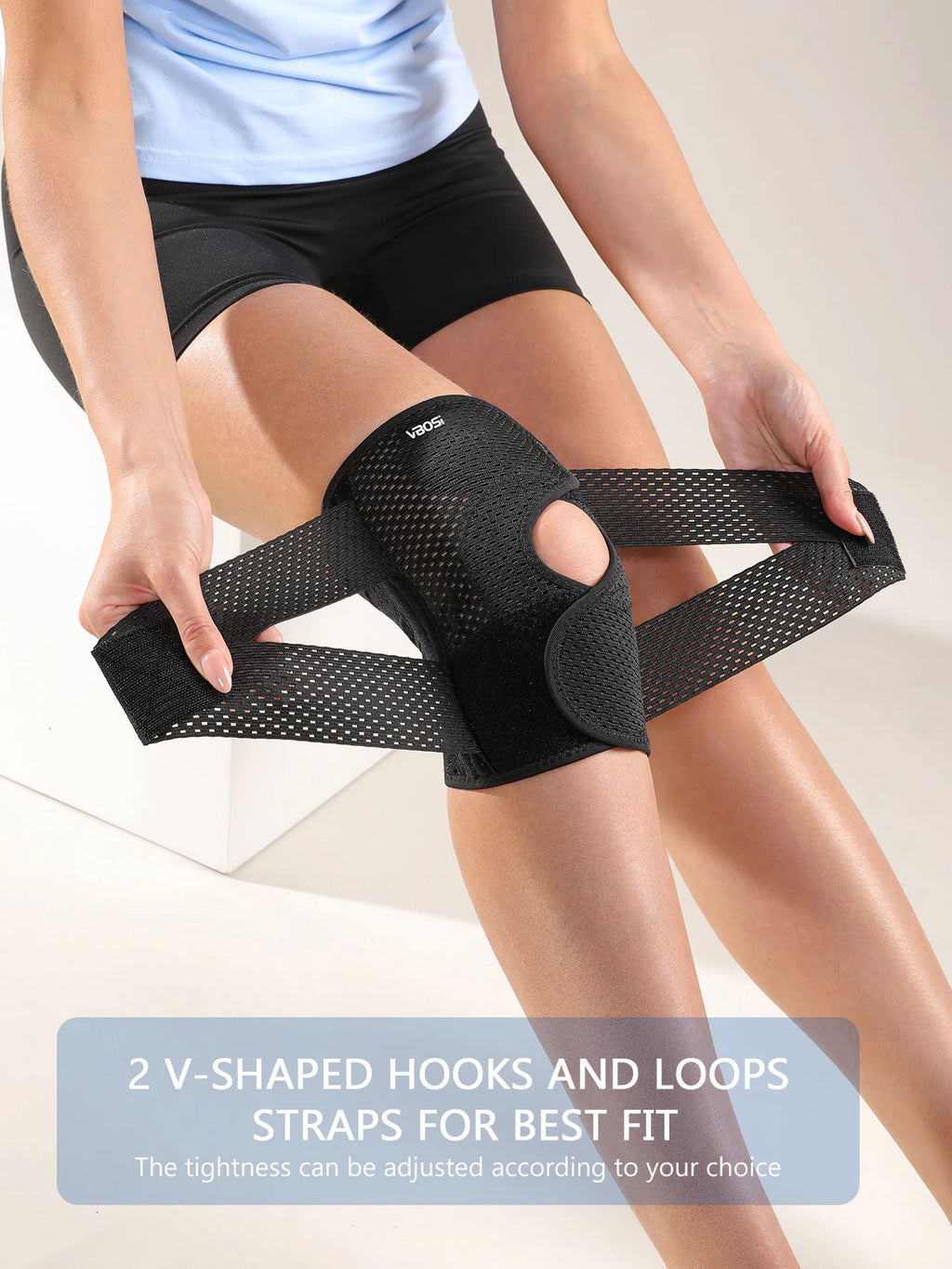 Small Size Breathable Elastic Lightweight Knee Support with Spring Stays for Basketball Running Women Men