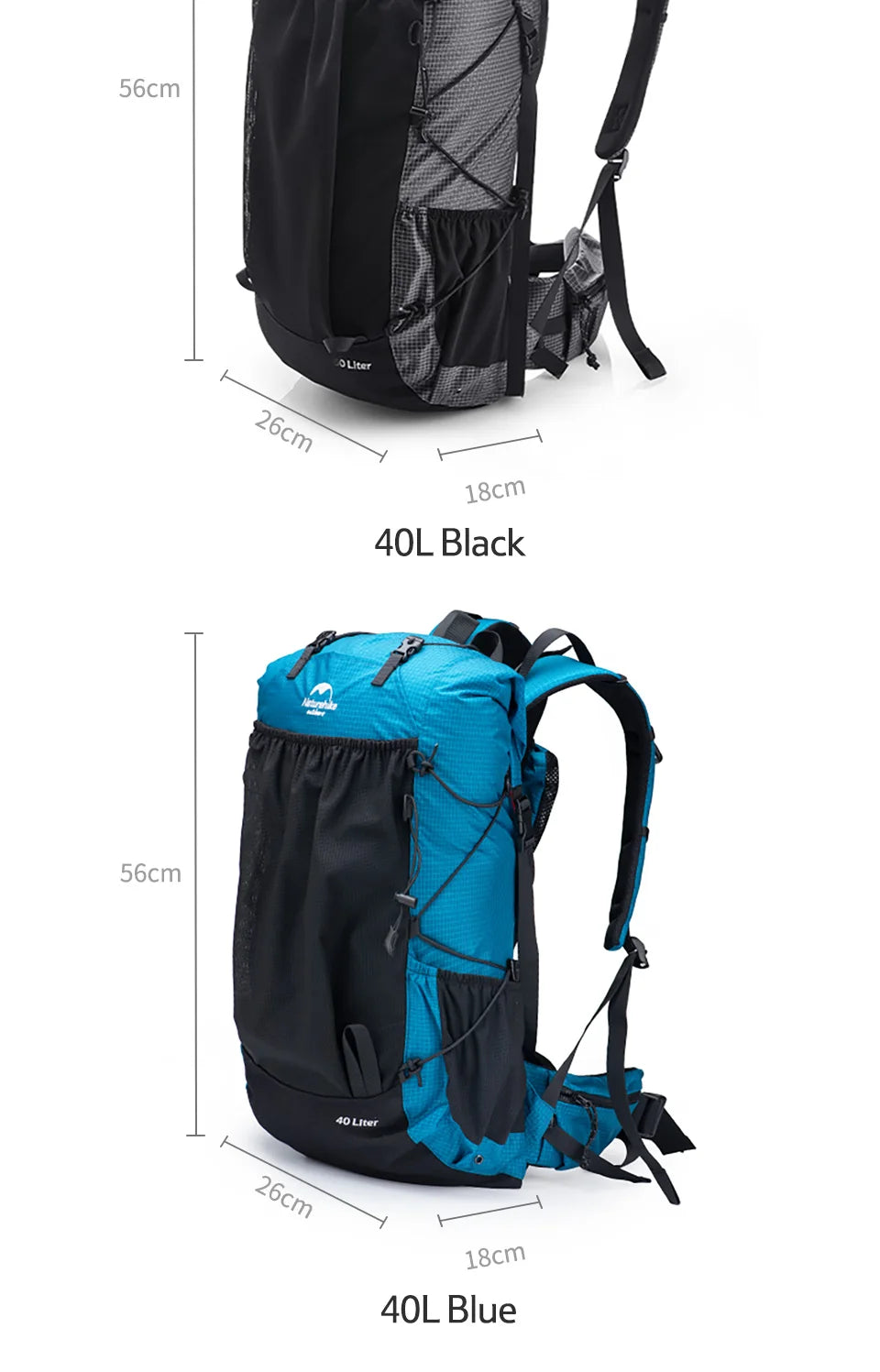 Outdoor Backpack 60+5L Waterproof High Capacity Sports Climbing Hiking With Rain Cover