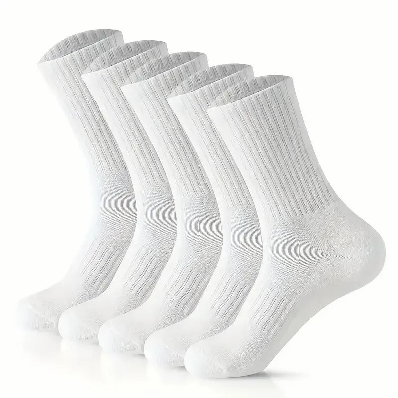 10/20 Pairs Neutral Solid Color Round Neck Socks Spring Summer Sweat Absorbing Breathable Comfortable