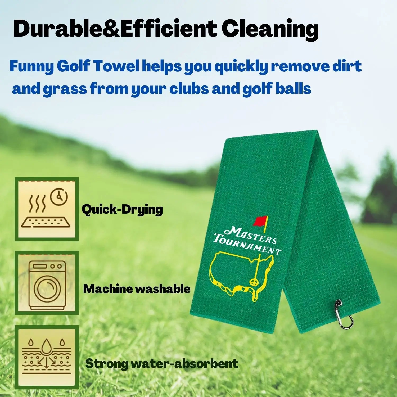 2 Count Great Christmas Golf Gifts |  Embroidered Golf Towels for Golf Bags