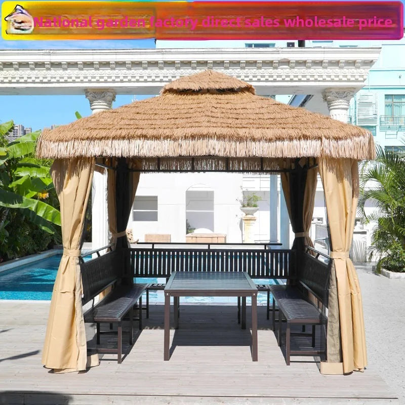 Outdoor Sunshades: Tent Umbrellas, Leisure Straw Outdoor Pavilions