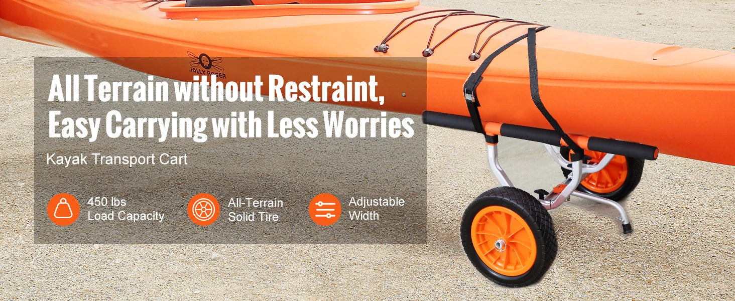 Kayak Cart 450lbs Detachable Canoe Trolley Cart