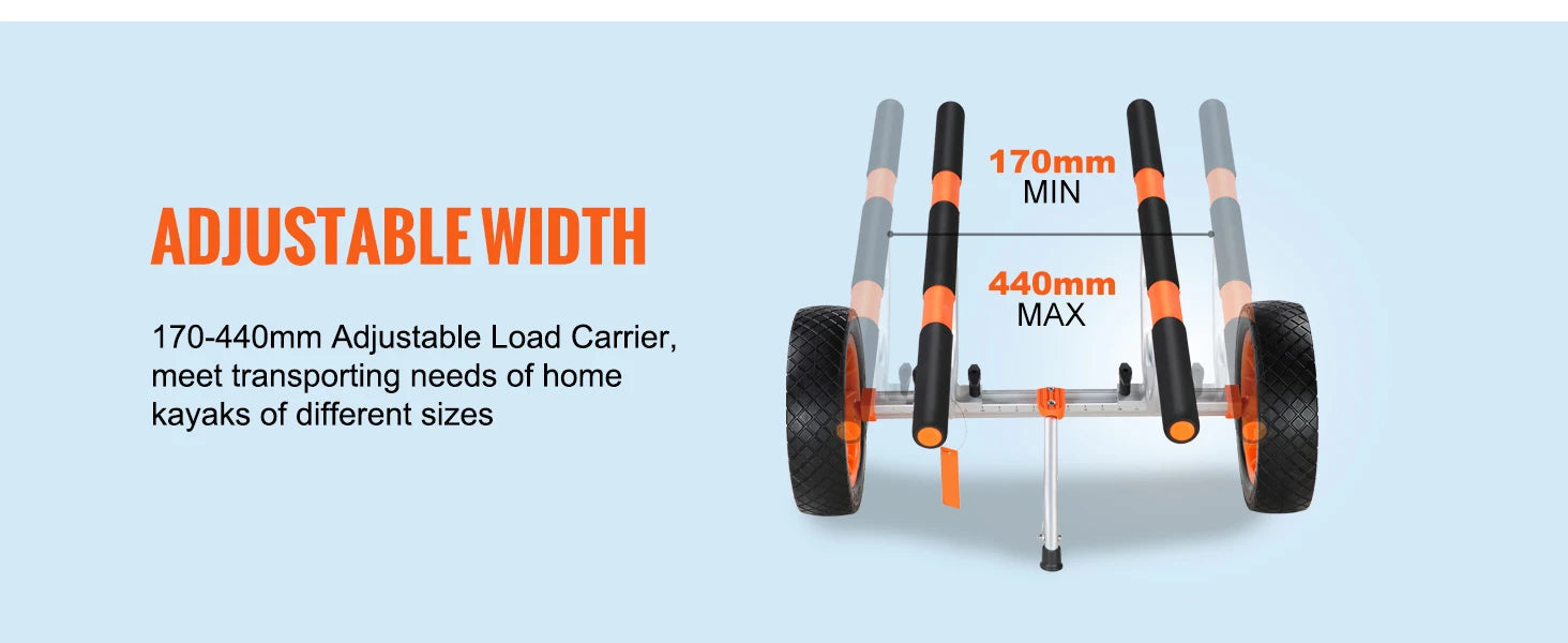 Kayak Cart 450lbs Detachable Canoe Trolley Cart