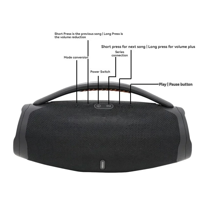 Portable High-power 100W Wireless Bluetooth Speaker RGB Light Outdoors Party Music Center Home Theater Subwoofer