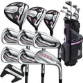 Complete Golf Club Package Set for Men Women 14-Pieces Regular Flex Steel Black Irons with Graphite Shafts