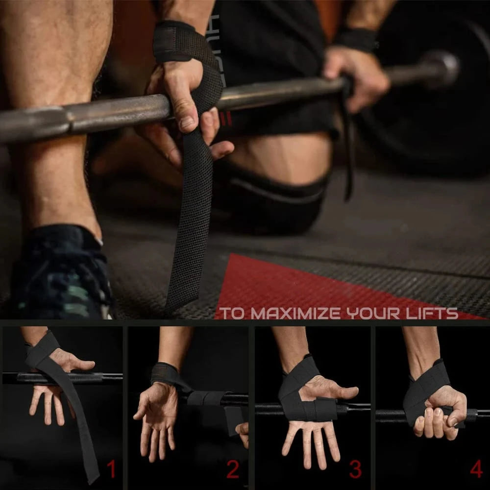 Weightlifting Wrist Straps Strength Training Adjustable Non-slip Gym Fitness Lifting Strap