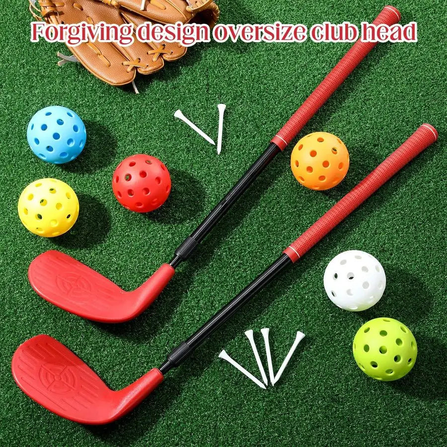 2 Pack Backyard Golf Club Set Adjustable Golf Club for Backyard Game Plastic Chipping Clubs Hit Plastic Balls Outdoor Indoor