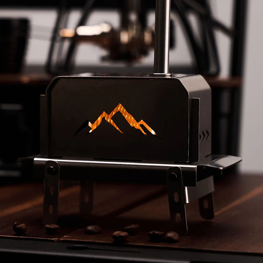 Mini Tent Stove with Chimney Outdoor Firewood Stove  Cooking BBQ
