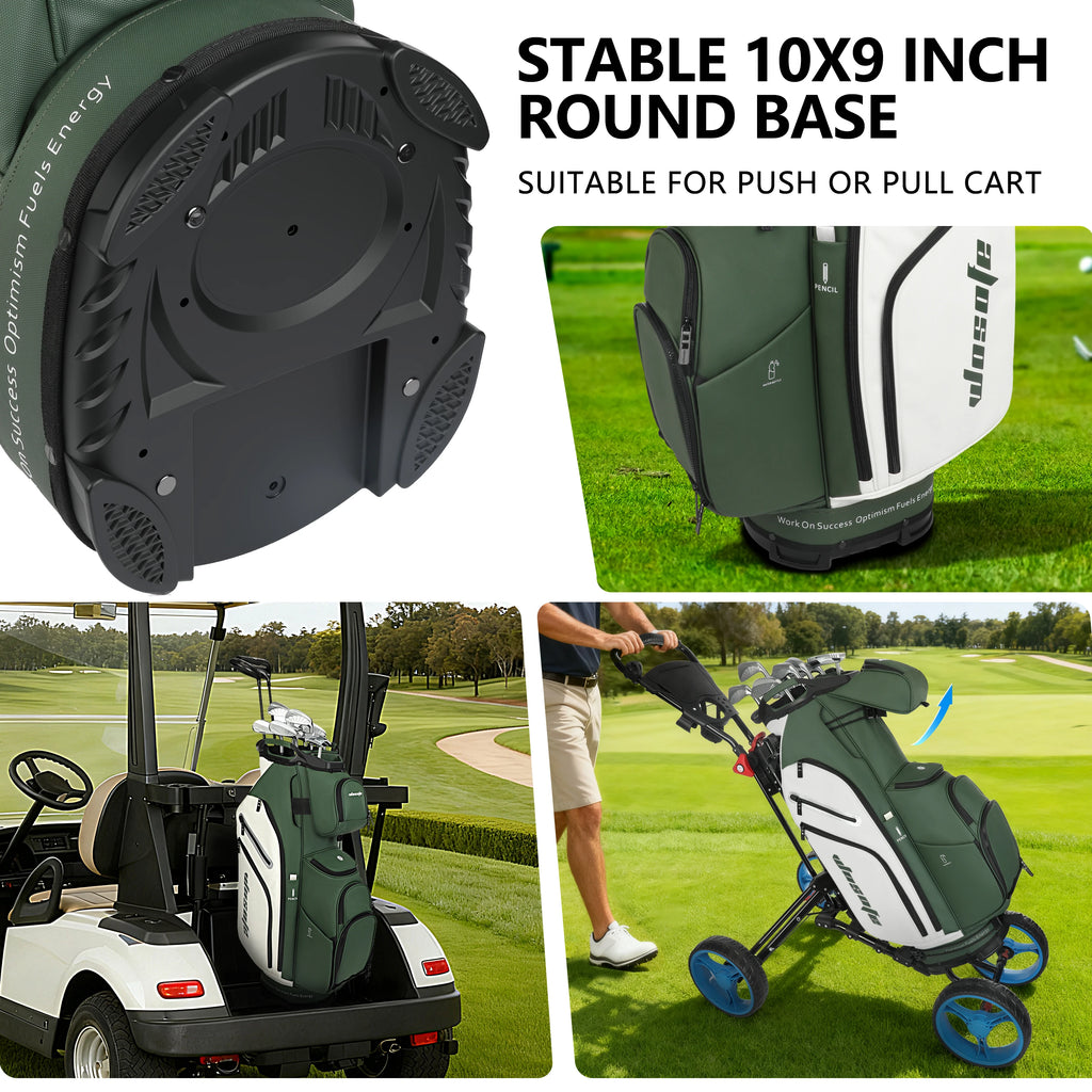 PU Leather Lightweight Men Women Blue White Black Green Golf Bag,Multiple 10 Pockets