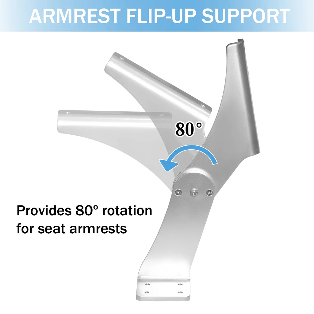 Aluminum Boat Pivot Flip-Up Armrest Set