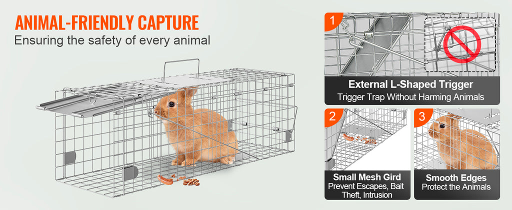 Trap Humane Cat Rodent Control Folding with Handle for Rabbits