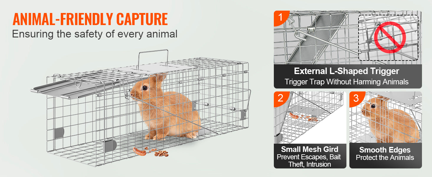 Trap Humane Cat Rodent Control Folding with Handle for Rabbits