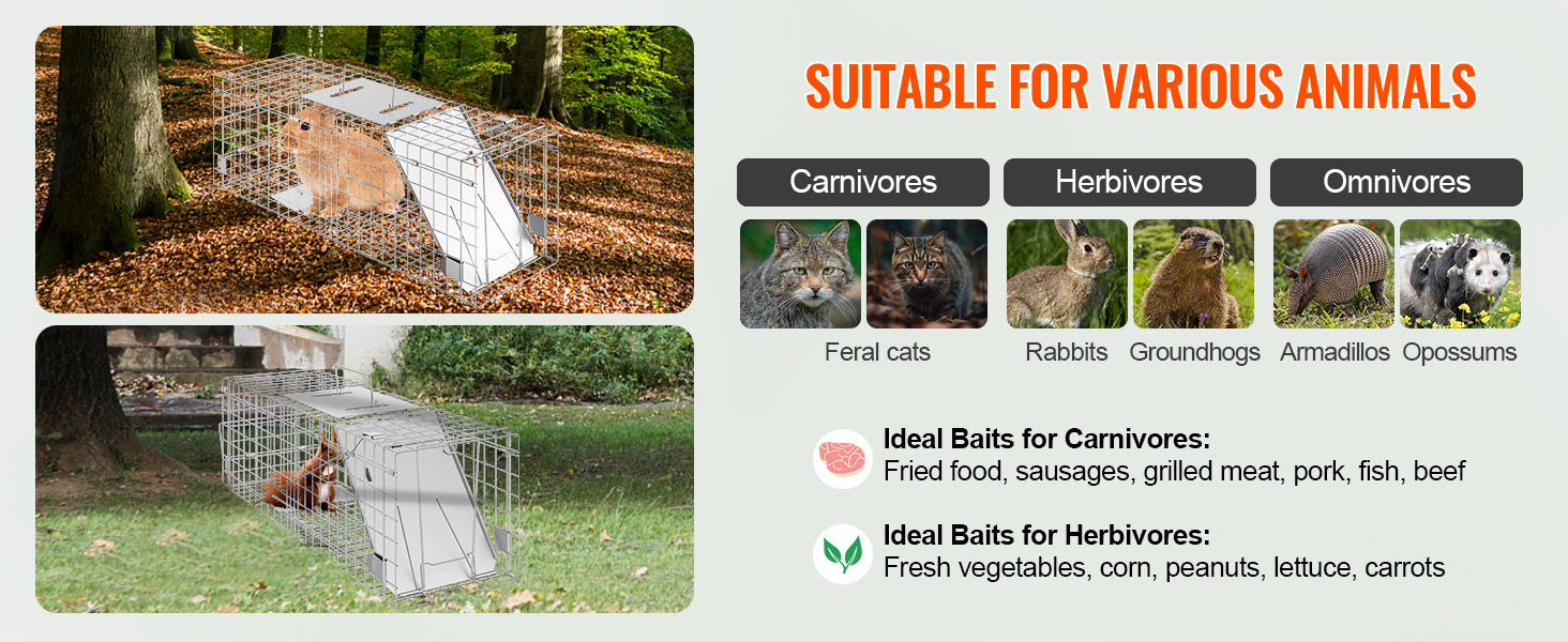 Trap Humane Cat Rodent Control Folding with Handle for Rabbits