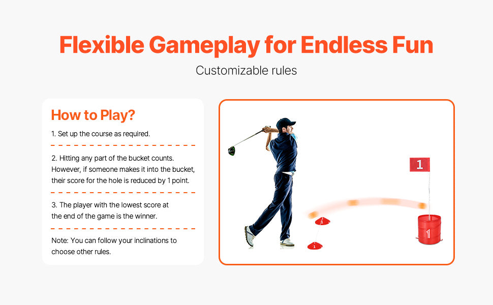 SucceBuy 3/6/9 Hole Kids Backyard Golf Games for Family Outdoor Sports Toys