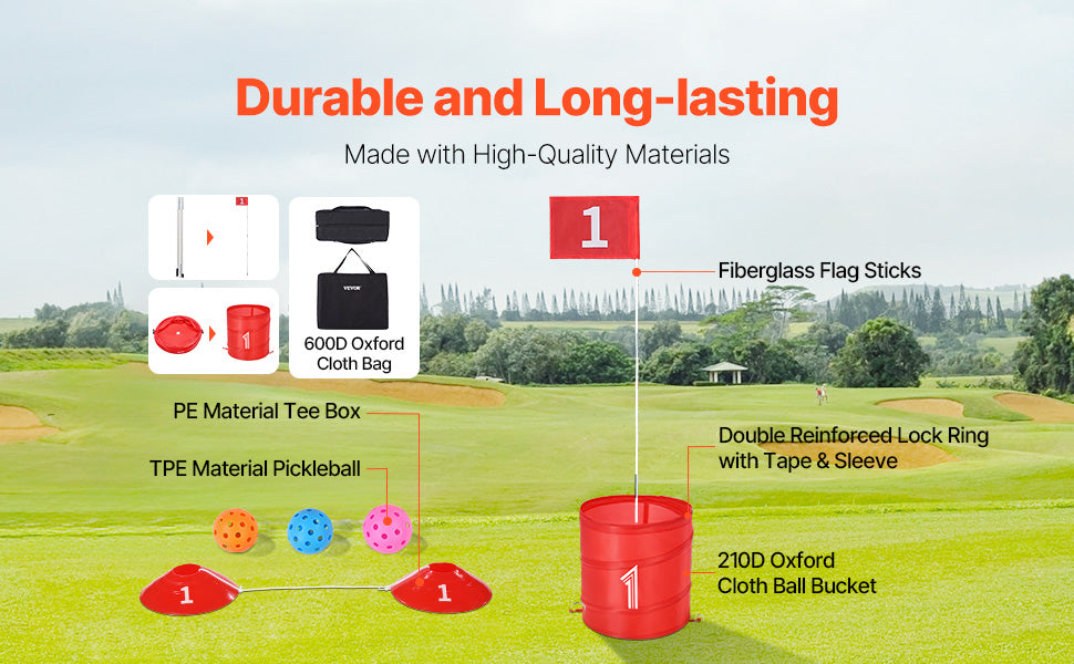 SucceBuy 3/6/9 Hole Kids Backyard Golf Games for Family Outdoor Sports Toys