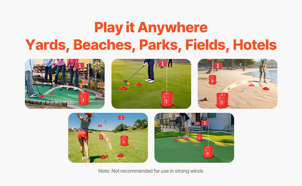 SucceBuy 3/6/9 Hole Kids Backyard Golf Games for Family Outdoor Sports Toys