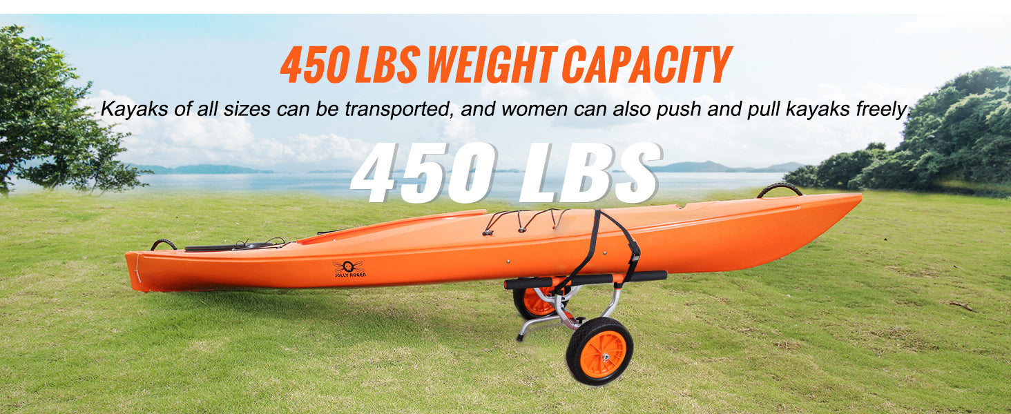 Kayak Cart 450lbs Detachable Canoe Trolley Cart